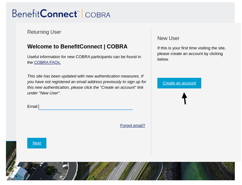 COBRA EHR Create Account