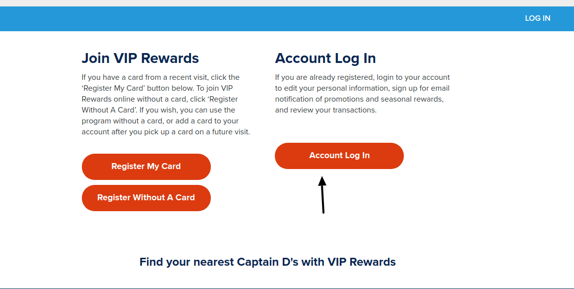 Captain D s Account Login