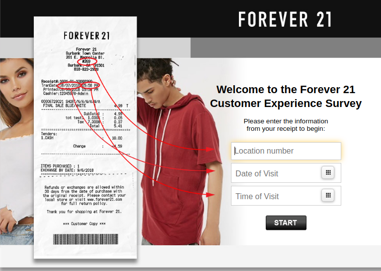 Forever 21 Customer Experience Survey