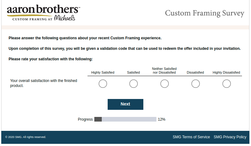 Aaron Brothers Custom Survey