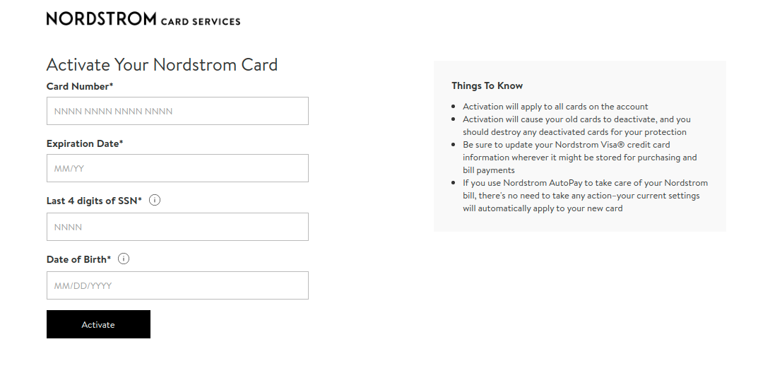 Nordstrom Card Activate