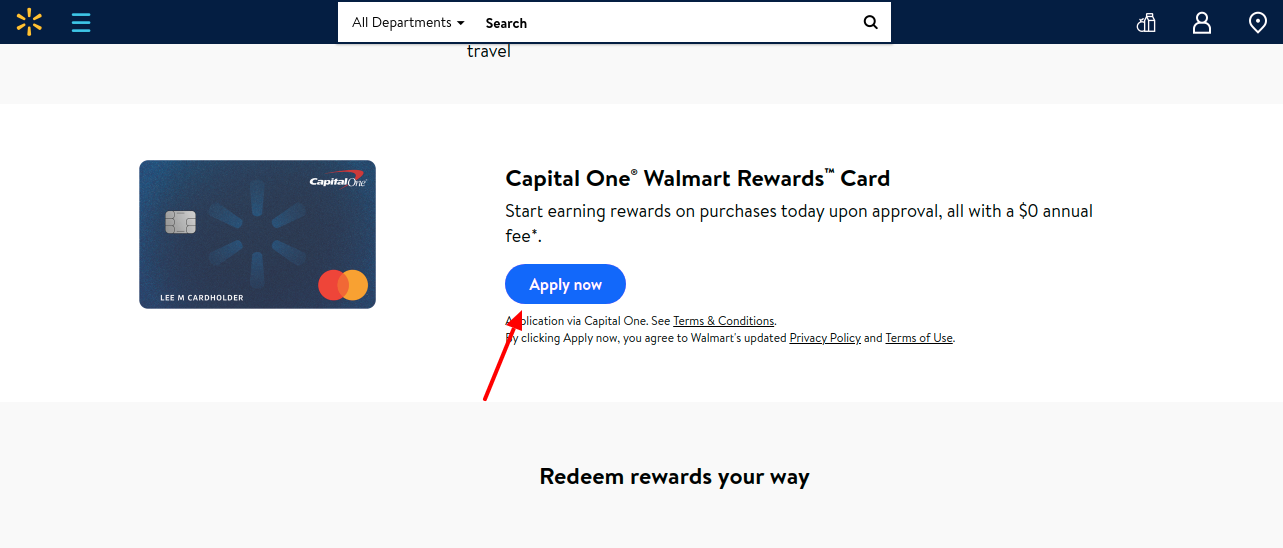 Walmart CapitalOne Credit Card Apply