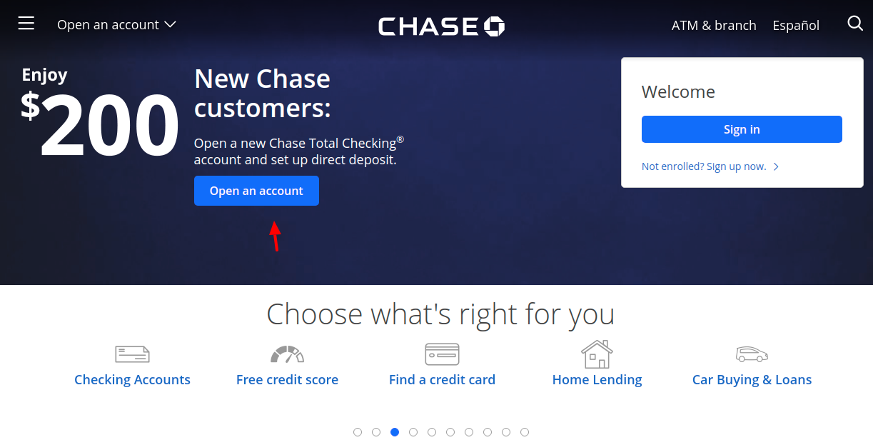 Chase Open Account